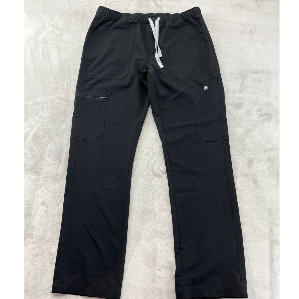 FIGS Scrub Pants Mens Large Black Cargo Technical Collection TM3001 Good